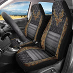 Car Front Seat Covers Easy to Install Deer Waistline Print Car Seat Covers Front Seats Only Stretch Polyester Fabric Cover Auto Interior Automotive Universal Fit for Most Cars Women Men