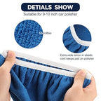 Tallew 40 Pcs 9 to 10 Inches Buffer Pads Bulk Car Polisher Bonnets Orbital Buffer Bonnets Microfiber Polishing Pad Car Wax Cover for Cleaning and Polishing(Royal Blue,Light Blue,White)