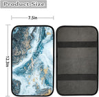 Dreaweet Blue Marble Print Armrest Cover for Car Truck,Soft Comfortable Car Center Armrest Cover Universal Center Console Cover Replacement
