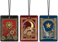 Vintage Boho Witchy Tarot Card Car Air Freshener 3 Pcs, the Sun Moon Star Tarot Card Air Freshener Hanging for Cars Books Closet Drawer, Witchy Car Accessories for Women Men（01）