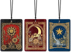 Vintage Boho Witchy Tarot Card Car Air Freshener 3 Pcs, the Sun Moon Star Tarot Card Air Freshener Hanging for Cars Books Closet Drawer, Witchy Car Accessories for Women Men（01）