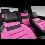 CAR Pass Leather 3D Foam Back Support Car Seat Covers Full Set Air Mesh Automotive Seat Covers, All Season Car Seat Cover Fit Automotive,SUV,Sedan,Van, Airbag Compatible Elegance (Black and Pink)
