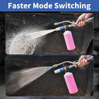 FENG PAI Pressure Washer Foam Cannon with Dual Connector Accessory & 7 Power Washer Sprayer Nozzles, Double Tip Attachment For Soap Cannon, 1/4" Quick Connect, 3600 PSI
