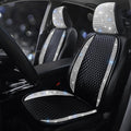 Bling Crystal Rhinestones Car Front Seat Covers for Womens Shining Diamond Seat Protectors, Anti-Slip Bottom Seat Cushion Covers for Auto Universal Fit Interior Accessories White 2Seats