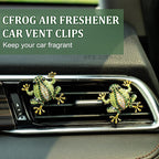 2Pcs Tree Frog Air Freshener Vent Clip, Cute Air Diffuser Clips, Bling Rhinestone Car Outlet Decor, Frog Car Accessories for Women