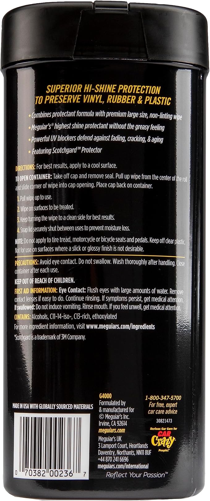 Meguiar's Supreme Shine Protectant Wipes - Convenient Protectant Wipes with UV Blocking for Durable Protection, Premium Car Wipe that Clean and Leave a Non-Greasy Glossy Shine, 30 Count