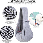 Dog Carrier Sling - Reversible Puppy Carrier Purse with Storage Pocket, Hand-Free Dog Sling Carrier for Carry Small Dogs and Cats, Travel Safety Harness, Dog and Cat Harness (Gray)