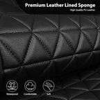 CAR PASS Bling Diamond Black Leather Car Seat Covers Full Sets Interior Sets, Waterproof Shining Glitter Sparkly Crystal Universal Armrest Fit Automotive Truck SUV Cute Women Girl, Black PU Rhinestone