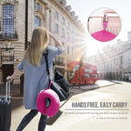 Memory Foam Neck Pillows for Travel - Travel Neck Pillows for Airplanes with Attachable Snap Strap Soft Washable Cover, Flight Neck Pillows Provide Neck Rest for Traveling, Car, Home, Office, Pink
