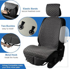 Linen Car Seat Covers for Cars, Front Car Seat Cover Protectors with Storage Bags, Anti-Slip & Soft Automotive Seat Cushion Universal Fit for Most Sedan, SUVs, Vehicles (Deep Grey)