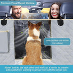 Lassie Dog Car Seat Covers for Back Seat with 2 Seat Belts, Waterproof Dog Car Hammock with Mesh Window Durable Scratch Proof Nonslip Pet Carseat Covers Universal Fit Protector for Cars, Trucks & SUVs