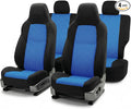FH Group Automotive Full Car Seat Covers for SUV, Trucks, Sedan and More - Universal Fit Front High Back & Rear Solid Bench Design Interior Accessories - 3D Air Mesh Fabric Center Panel - Blue