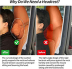 2 Pack Car Headrest Pillow, Suede Car Headrest Pillow for Neck Support with Adjustable Strap, Suitable for Cars SUVs Sedan Home Office (Orange)