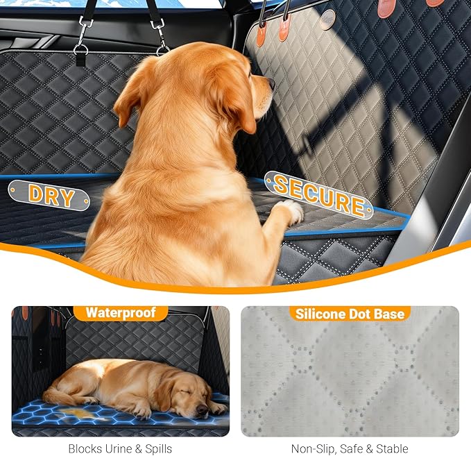 PetDance【Grab &Go Slim Dog Mat for Car Back Seat, Portable Pet Bed Mat for Trucks, 【Waterproof & Easy-Care】 Car Seat Blanket for Dogs, Fits SUV, Truck & Sedan, 23x52 inch
