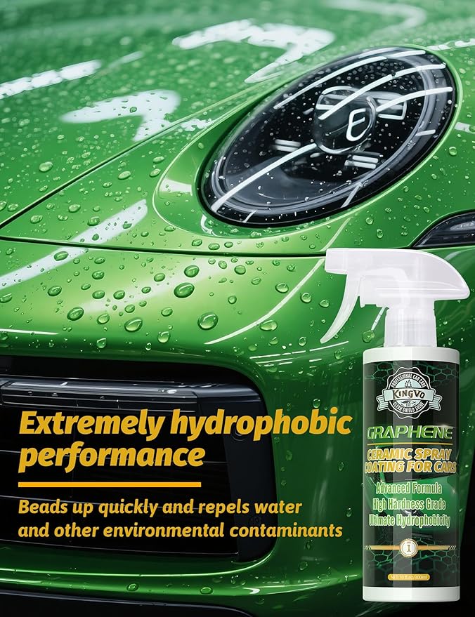 Kingvo Car Ceramic Coating, Car Spray Wax Graphene Polish Crystal Coating,Windshield Washer Fluid Window Cleaner Detailing Supplies Automotive Kit