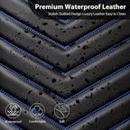 CAR PASS 3D Foam Faux Leather Car Seat Covers Front Seats,Waterproof Leather Front Seat Cover for Car,Universal Fit for SUV Truck Sedan Automotive,Armrest Airbag Compatible Anti-Slip, Black and Blue