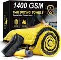 1400 GSM Car Drying Towels Car Detailing– XXL Microfiber Towels for Cars, Trucks(48" x 24"), Ultra-Absorbent, Streak-Free, Scratch-Free, No Water Spots, Double-Twist Pile & Edgeless Design