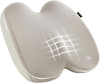 Skechers Seat Cushion, Ergonomic Memory Foam Cushion for Long Sitting Hours on Office & Home Chair, Car Seat Cushion for Sciatica, Coccyx Cushion,Beige