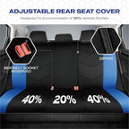 Skechers Memory Foam Seat Covers,Leather Car Seat Covers, Ultimate Comfort & Support Seat CoversFull Sets,Airbag Compatible, Automotive Universal Fit Most for SUVs, Vans, Sedans, Cars, Trucks,Blue