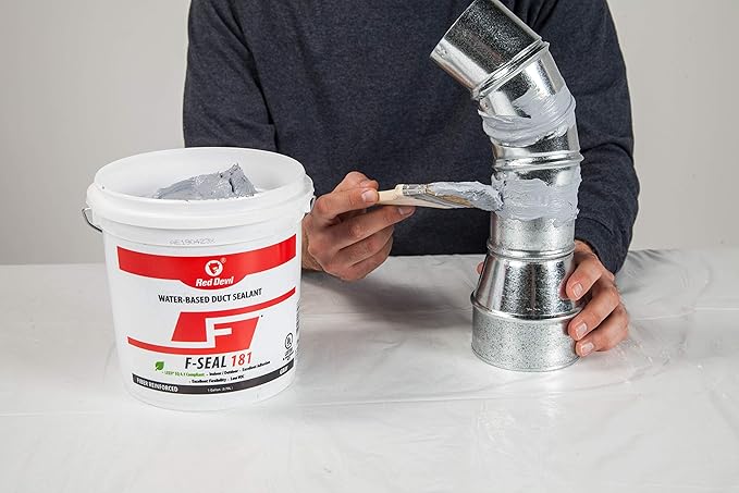 Red Devil 0841DX F-Seal 181 Fiber Reinforced Water Based Duct Sealant, 1 Gallon, Gray, 2 Pack