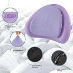 Skechers Lumbar Pillow Premium Memory Foam, Double-Layer-Office Chair Cushion for Tailbone Pain Relief,Butt Pillow for Office Chair,Car seat Cushion,Long Sitting Office Workers,and Car Drivers,Purple