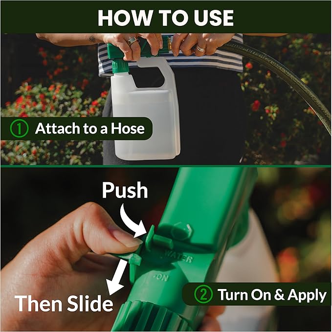 Humboldts Secret 2-Pack Garden Hose End Sprayer | Multipurpose Lawn Attachment with 100 to 1 Mixing Ratio | Garden Sprayer for Lawn Care, Fertilizing, Car Wash & Outdoor Use | 32 ounce