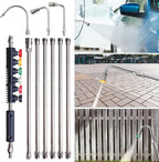Xiny Tool Pressure Washer Extension Wand, 10 Pack Power Washer Lance with 6 Atomization Nozzle Tips,1 Gutter Cleaner Attachment Curved Rod, 1/4" Quick Connect, 4000 PSI