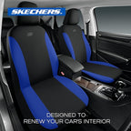 Skechers Seat Covers, Premium Breathable Polyester Car Seat Covers, Car Seat Covers Full Set Airbag Compatible, Automotive Comfort for Most Cars, Vans, Trucks, SUVs (Full Set,Blue)
