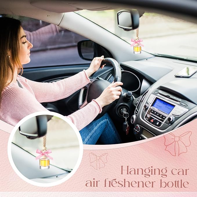 10 Pcs 30 Pcs Winter Car Diffuser Bottles Snowman Pumpkin Car Diffuser Winter Fall Hanging Empty Vehicle Air Freshener with Bow for Holiday Party Gift (Cylinder)