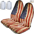 ZIMABLUE 2-Pack American Flag Car Seat Towel Protector - Waterproof & Sweatproof Seat Covers for Post-Gym, Beach, Yoga & Sports - Non-Slip Universal Fit for SUV, Sedan - Machine Washable