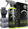 Graphene Spray Coating(16.9 Oz.) - UV Ceramic Coating for Cars -3-in-1Next Gen Car Wax Spray for Cars for Incredibly Slick, Glossy Finish- Waterless Wash & Wax (Green-500ml)