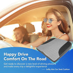 Car Seat Cushion, Comfortable Memory Foam Seat Pillow for Driving, Sciatica-Back Pain Relief, Cushion for Car-Truck, Office, Wheelchair - Black&Gray