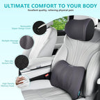 FLORICH Lumbar Support with Car headrest Back Pillow for Chair Headrest Pillow with Gel Memory Foam Massage Point Memory Foam Back Pillow for Office Chair(Light Grey)