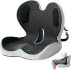 Ergonomic Seat Cushion,Office Chair Cushion with Lumbar Support Pillow,Car Orthopedic Seat Cushions,Designed for Sciatica,Tailbone,Back Pain Relief,for Office,Car,Truck,Home,Desk Chair