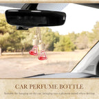 50 Pcs 6ml Hanging Car Diffuser Bottle Empty Glass Perfume Air Freshener Heart Love Bottle Diffuser Pendant Valentine's Day Essential Oil Fragrance Aromatherapy Ornament (Red)