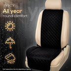 IVICY Faux Linen Front Car Seat Cover – Durable, Non-Slip Seat Protector for Cars – 1 Unit, Black