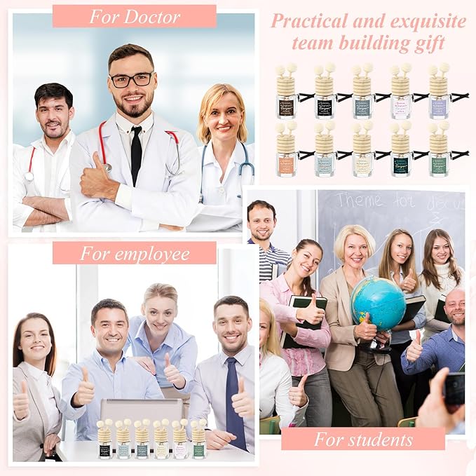 50 Pcs Employee Appreciation Gifts Bulk, Empty Car Diffuser Bottles with Vent Clip, Refillable Essential Oil Car Air Freshener Gifts for Coworker Team Teacher Nurses Staff (Sometimes)