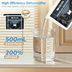 Moisture Absorbers, Efficient Activated Charcoal Humidity Absorber ＆ Odor Absorber Boxes, Refillable Car Dehumidifier for Closet, Bathroom, Basement＆ RV, 3 Pack