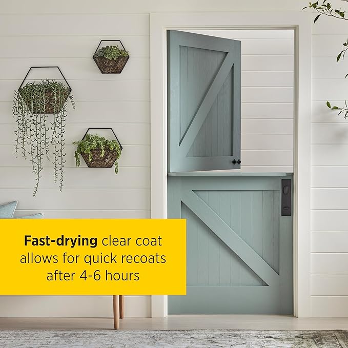 Minwax Fast Drying Polyurethane Spray, Protective Wood Finish, Clear Semi-Gloss, 11.5 oz. Aerosol Can(Packaging May Vary)