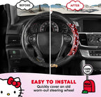 Hello Kitty Steering Wheel Cover, Official Sanrio Car Steering Wheel Cover with Easy Clip-on Car Air Freshener – Cute and Long-Lasting Hello Kitty Air Freshener for Car, Odor Eliminator, Fun Scents