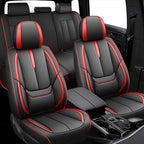 Fit for 98% of Mercedes Benz Car Seat Covers, Premium Nappa Leather Seat Cover, Fully Wrapped Protect Modern Style Seat Cover (5-Seat Standard, Black & Red)