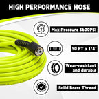 M MINGLE Pressure Washer Hose and Gun Kit, 50 FT Power Washer Hose with 5 Nozzle Tips and M22-14mm Fitting, Replacement for Ryobi, Simpson, Craftsman