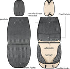 Luxury Full Coverage Car Seat Covers, Premium Breathable 3D Diamond Pattern Fabric, All-Season Automotive Interior Seat Protectors, Universal Fit for Sedan SUV Truck (2 Fronts Black)