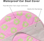 Car Seat Cover Protector Front Seats,for Gym Workout,Running,Swimming,Beach and Hiking,Waterproof Sweat Towel Bucket Seat Covers for Cars SUV Trucks (Flower and Pink, 1Pcs)