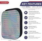 Autoamerics 2-Piece Windshield Sun Shade - Holographic Foldable Car Front Window Sunshade for Most Cars SUV Truck - Heat Blocker Visor Protector Blocks Max UV Rays and Keeps Your Vehicle Cool - Small