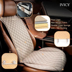 IVICY Faux Linen Front Car Seat Cover – Durable, Non-Slip Seat Protector for Cars – 1 Unit, Light Beige