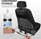 CAR PASS Oxford Bling Diamond Car Seat Covers Full Set Interior Sets, Waterproof Shining Glitter Sparkly Crystal Universal Armrest Fit 95% Automotive Truck SUV Cute Women Girl, Black Blue Rhinestone