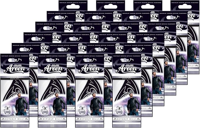 Areon MON Modern Classic Design Hanging Car Air Freshener, Beverly Hills Scent (Pack of 24)