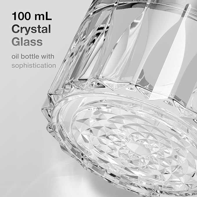 Airversa Waterless Essential Oil Diffuser for Home Room Desk Car Air Freshener Diffuser, Up to 600 sq ft, Battery Operated, Mist Level and Timer Settings, 100mL Capacity, Cold Air, RD1 Titainium