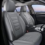 Coverado Seat Covers Full Set, Seat Covers for Cars, Gray Car Seat Cover, Waterproof Car Seat Protector, Nappa Car Seat Cushion, 5 Pieces Car Seat Covers Front Seats and Back Fit for Most Cars